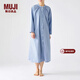 MUJI MUJI 女式 棉 寬版連衣裙 春秋 長(cháng)袖 純棉全棉FD94CC3A 薩克森藍 M (155/80A)