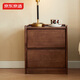 京東京造家居悅楓實(shí)木床頭柜 天然橡膠木雙層儲物 收納臥室儲物柜胡桃色