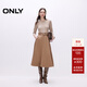 ONLY2025秋季新款修身針織牛仔拼接圓領(lǐng)七分袖連衣裙女|125142006 H5Z沙丘色 M