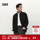 森馬（Semir）長(cháng)袖襯衫男格紋絨感牛仔外套不規則下擺冬季寬松翻領(lǐng)上衣時(shí)尚 牛仔水洗黑98201 L