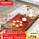 金灶（KAMJOVE）實(shí)木茶盤(pán)帶燒水壺一體 自動(dòng)上水茶具泡茶器全套茶臺茶盤(pán)套裝R-190 搭配G9 陶瓷茶具 茶水桶