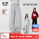 左西女童加絨褲子2025新款冬季保暖兒童運動(dòng)褲冬裝長(cháng)褲潮 灰色 160