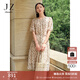 玖姿·安娜蔻曠野美拉德波點(diǎn)木耳邊雪紡寬松輕薄收腰連衣裙女夏款 花淺米 S