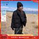 三彩2025冬季新款90白鴨絨羽絨服寬松圍脖兩穿面包服單排扣M 經(jīng)典黑 S 155/80A