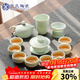 蘇氏陶瓷新年禮物翡翠玉功夫茶具套裝羊脂玉陶瓷蓋碗青瓷茶壺組節日禮盒裝