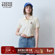 Teenie Weenie小熊女裝簡(jiǎn)約休閑夏季短袖POLO衫T恤時(shí)尚潮流短款上衣 淺卡其色 160/S