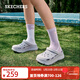 斯凱奇（Skechers）洞洞鞋厚底沙灘涼鞋女外穿高級感包頭踩屎感多巴胺泡泡鞋 薰衣草色/LAV 38 尺碼偏大，建議選小一碼