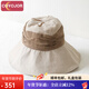 COYOJOR希遙家亞麻透氣漁夫帽休閑大檐女帽防曬帽女日本百搭時(shí)尚海邊度假遮陽(yáng)帽 麥粉米 54-58cm(可調節)