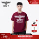 BOY LONDON【玫瑰誓約】春夏情侶款簡(jiǎn)約潮牌燙鉆短袖T恤N01900 酒紅色 M