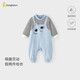 童泰（TONGTAI）嬰兒連體衣春秋季男寶寶衣服新生兒哈衣周歲爬服外出服藍色80cm