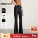 尚都比拉冬季休閑褲女加厚松緊腰顯瘦微喇叭褲長(cháng)褲
