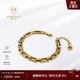 MONOLOGUE獨白當局者潮簡(jiǎn)約竹節款復古黃金手鏈MR1420生日禮物經(jīng)典新年禮物 簡(jiǎn)約手鏈   17.5CM