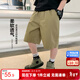 左西男童短褲夏季2025新款夏裝中褲兒童五分褲大童運動(dòng)褲 卡其色 140