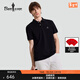 比音勒芬【抗菌涼感】夏季款男士冰感上衣短袖polo衫休閑通勤高端翻領(lǐng)T恤 07黑色 XL （110）