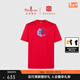 比音勒芬【故宮宮廷文化聯(lián)名】夏季本命年紅色時(shí)尚百搭涼感輕薄男短袖T恤 01紅色 XL /110