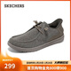 斯凱奇（Skechers）閃穿鞋男鞋秋季休閑鞋一腳蹬商務(wù)板鞋軟底豆豆鞋帆布鞋210959