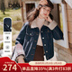 百圖（betu）女裝2025年冬季新款短外套撞色顆粒絨領(lǐng)仿牛仔夾棉外套女2510T28 牛仔色 XS