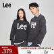 Lee韓國設計舒適版圓領(lǐng)提花大Logo男女同款情侶裝毛衣休閑潮流 灰色（尺碼偏大，拍小一碼） XL