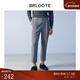 巴魯特（Brloote）羊毛九分褲男時(shí)尚修身人字紋直筒褲子秋冬 灰色 175/84A