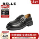 百麗（Belle）復古樂(lè )福鞋女商場(chǎng)同款牛皮兩穿便士樂(lè )福鞋D9W1DCM5 黑色 37 (235mm)