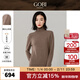 GOBI戈壁秋季高領(lǐng)雙翻領(lǐng)短款毛衣長(cháng)袖女士打底針織衫 卡其色A57 XL
