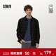 森馬（Semir）商場(chǎng)同款|長(cháng)袖襯衫男冬格紋燈芯絨外套2025新款經(jīng)典流行上衣 黑灰色調00392 M