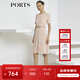 PORTS寶姿商場(chǎng)同款新品女裝氣質(zhì)明線(xiàn)壓褶短袖連衣裙LL8D315KWB028 珠光粉 M (6)