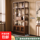 博古架實(shí)木新中式隔斷多寶閣茶葉小型展示柜擺件置物客廳現代簡(jiǎn)約 紅棕色博古架三門(mén)單抽長(cháng)80cm