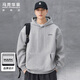 馬克華菲（MARK FAIRWHALE）連帽衛衣男士春季美式休閑百搭長(cháng)袖t恤男上衣外套男 淺麻灰 XL