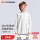 moodytiger【奶皮衣】?jì)和l衣吸濕排汗春秋裝男童柔軟高彈透氣女童運動(dòng)上衣 云朵白 150 cm
