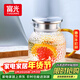 富光耐熱玻璃涼水壺大容量家用果汁杯花茶杯茶壺冷水壺錘紋壺1200ML