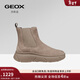 GEOX杰歐適女鞋2025秋冬新款牛絨復古短靴女厚底圓頭時(shí)裝靴子 灰褐色 38