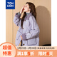 唐獅（TonLion）2025女撞色拼接翻領(lǐng)羽絨服 紫棠色 L
