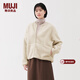 MUJI女式 長(cháng)毛抓絨 夾克 女短外套 25年冬季 搖粒絨女裝 BB2T9C5A 象牙色 M (160/84A)
