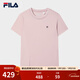 FILA 斐樂(lè )官方女子短袖T恤夏新款顯瘦圓領(lǐng)休閑運動(dòng)上衣 赤粉色-PK S 160/80A/S