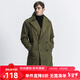 AKSERIESAK男裝秋季精銳系列搖粒絨里保暖大衣風(fēng)衣男2106959 軍綠色 L