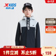 特步（XTEP）童裝連帽兒童外套戶(hù)外防風(fēng)沖鋒百搭長(cháng)袖上衣 濁普灰 165