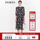 PORTS寶姿商場(chǎng)同款2022早秋新款女裝“似錦繁花”印花靈動(dòng)連衣裙 丈青印花 XS (2)