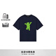 WE11DONE【明星同款】中性男女同款經(jīng)典小熊印花圓領(lǐng)寬松短袖T恤 深藍色 L