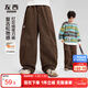 左西男童加絨褲子保暖2025新款兒童冬裝加厚燈芯絨長(cháng)褲潮 咖棕色 150