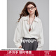 初語(yǔ)襯衫女不規則設計感上衣2025年春季新款萊賽爾多巴胺翻領(lǐng)襯衣 米白色 M