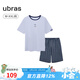 ubras迪士尼聯(lián)名唐老鴨落肩短袖情侶睡衣女套頭家居服 【男款】奶鹽藍色  2XL