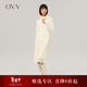 OVV秋冬熱賣(mài)女裝簡(jiǎn)約大氣溫暖柔軟羊毛蕾絲面料干洗鉛筆裙 淺黃A3 S
