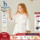 HAZZYS品牌童裝女童外套秋季新款三防透濕防靜電蓬松搖粒絨厚風(fēng)衣 米白色 160