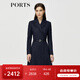 PORTS寶姿秋冬新品女裝長(cháng)袖中長(cháng)連衣裙ALM9N013LCF030 丈青 L (8)