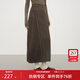 范思藍恩含羊毛呢子加厚花瓣長(cháng)裙女2025秋冬新款通勤半身裙子4486 咖色 S