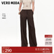 VEROMODA休閑褲2025秋季新款含萊賽爾松緊腰抽繩闊腿褲新年過(guò)年 棕巧棕色 M