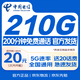 中國電信 流量卡手機卡電話(huà)卡不限速上網(wǎng)卡低月租全國通用校園卡5G電信星卡全國通用