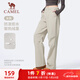 駱駝（CAMEL）加絨傘兵女褲寬松直筒戶(hù)外防潑水運動(dòng)褲 J25CA6L6017 松露灰 M