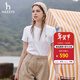 哈吉斯（HAZZYS）女裝 夏款女士休閑運動(dòng)風(fēng)圓領(lǐng)T恤衫女ASTSE0BBX53 白色WT L 165/88A 40